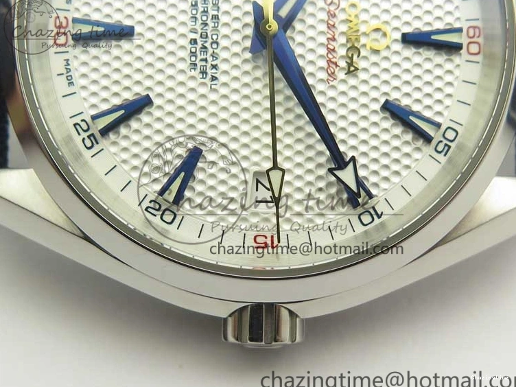 0426 EasyCare Aqua Terra Master Ryder Cup Edition VSF 1:1 Best Edition White Textured Dial on Blue Nylon Strap A8500 Super Clone 8016